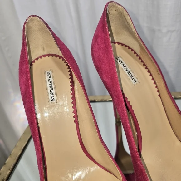 Emporio Armani Fuchsia Suede Stilettos - Picture 5 of 13